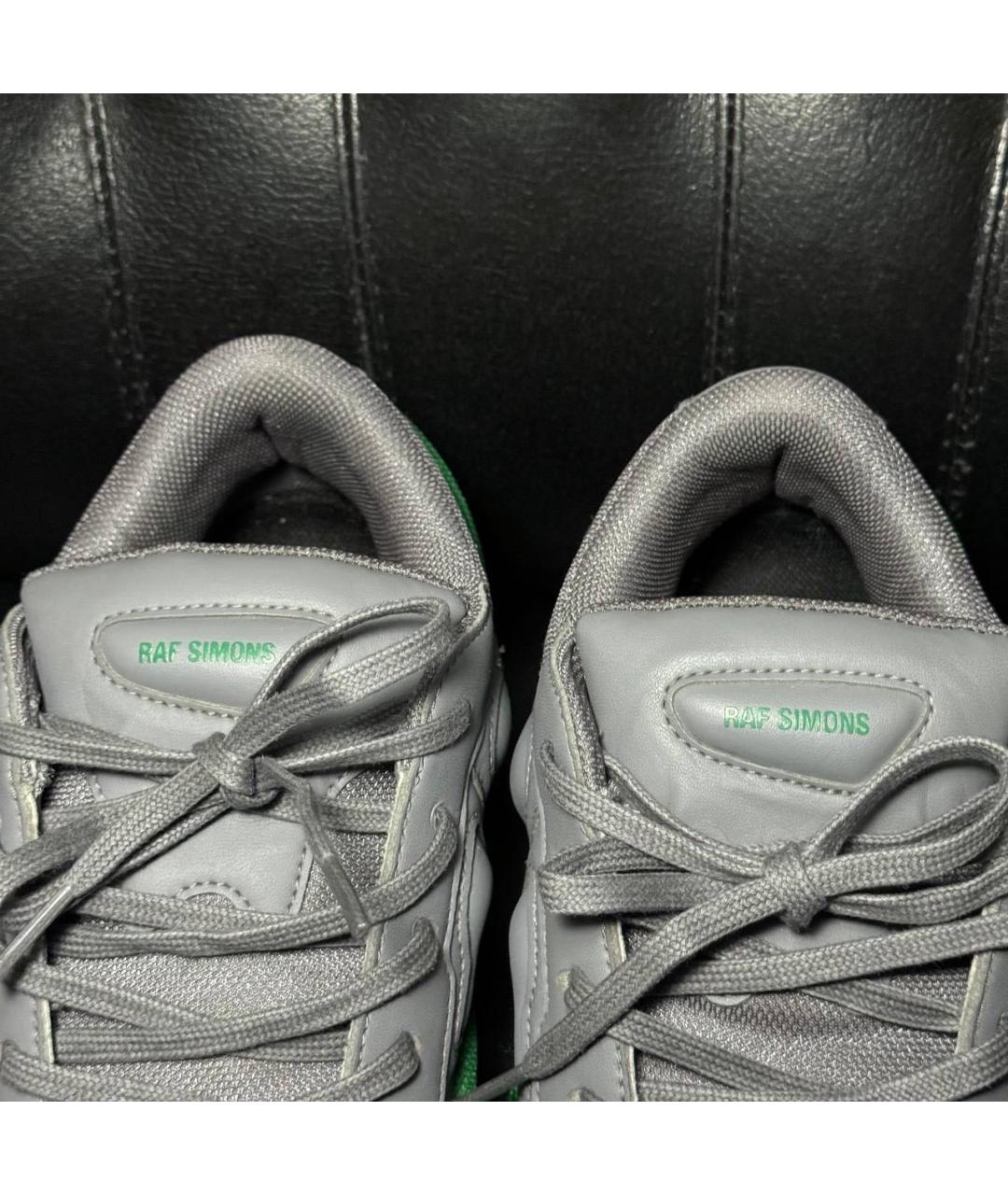 ADIDAS X RAF SIMONS Зеленые текстильные низкие кроссовки / кеды, фото 7