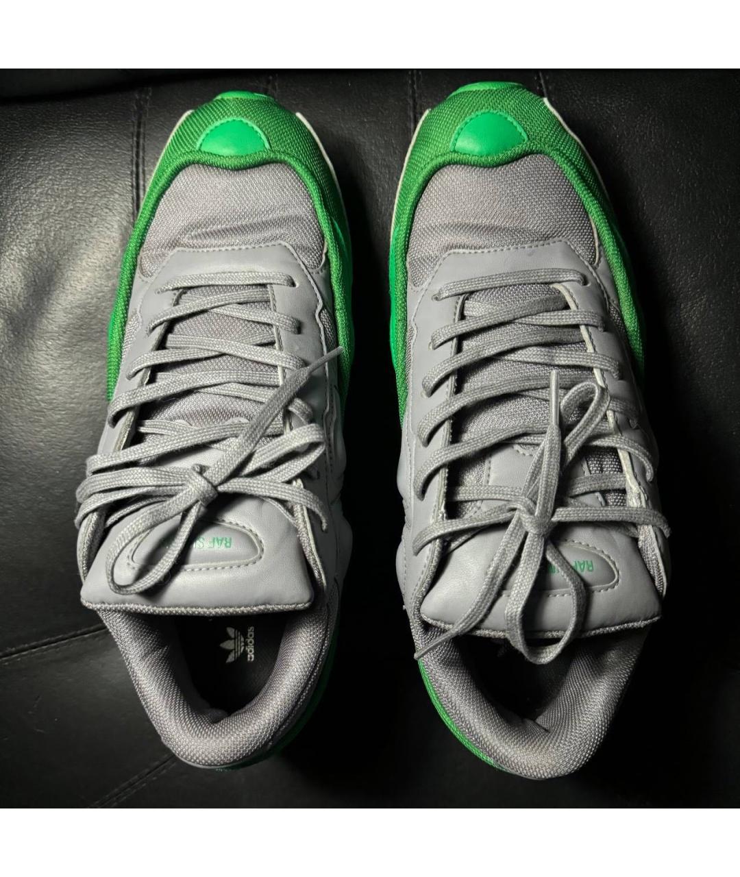 ADIDAS X RAF SIMONS Зеленые текстильные низкие кроссовки / кеды, фото 4