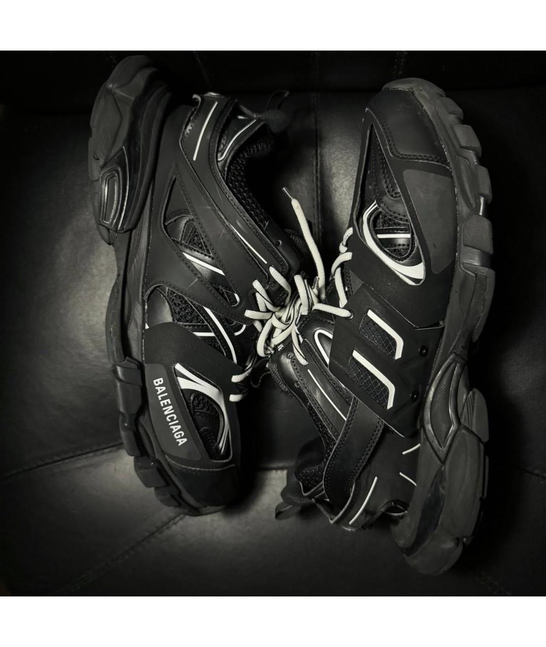 BALENCIAGA Черные текстильные низкие кроссовки / кеды, фото 4
