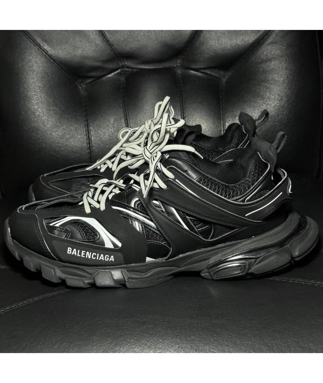 BALENCIAGA Черные текстильные низкие кроссовки / кеды, фото 3