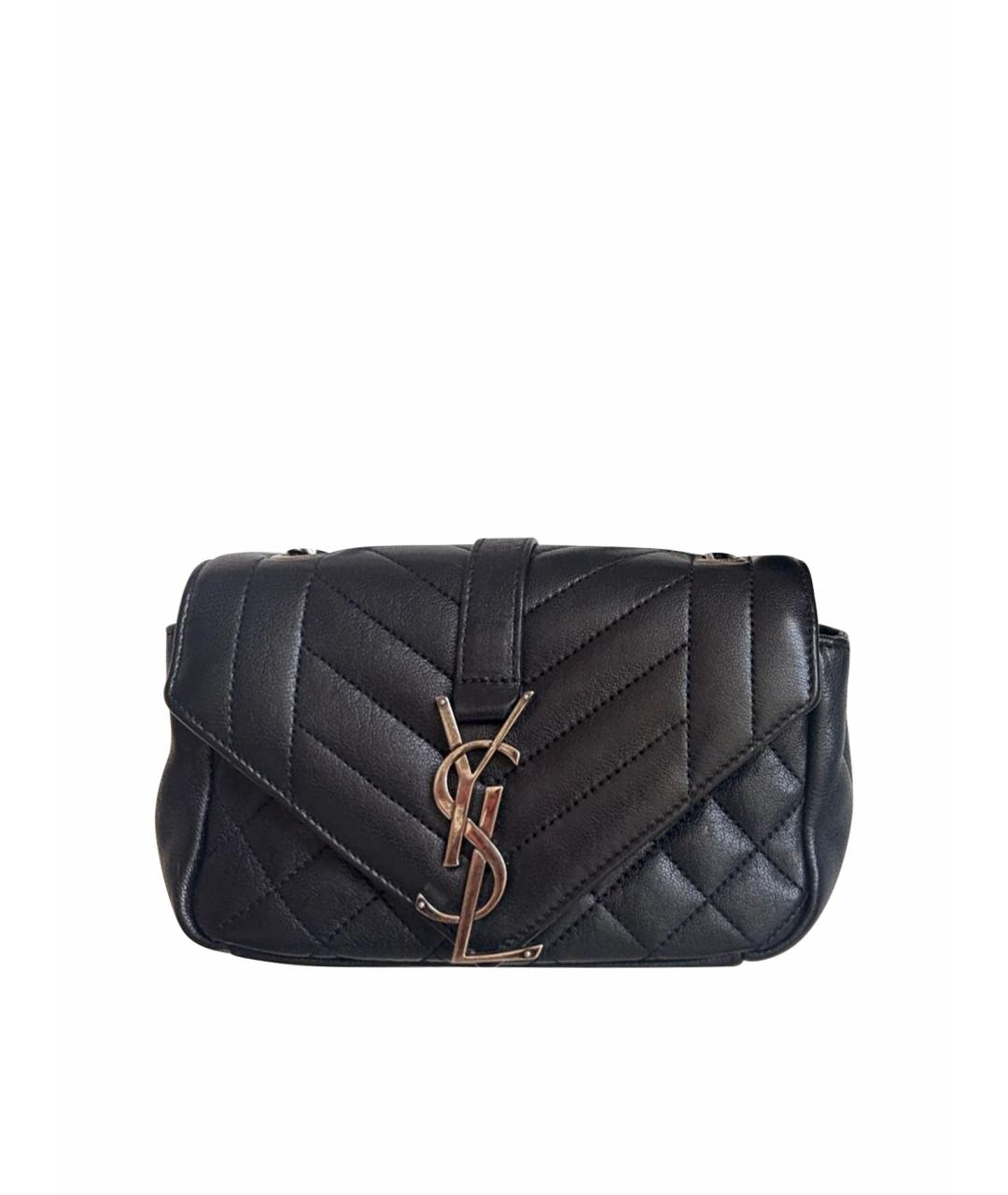 SAINT LAURENT Черная кожаная сумка через плечо, фото 1