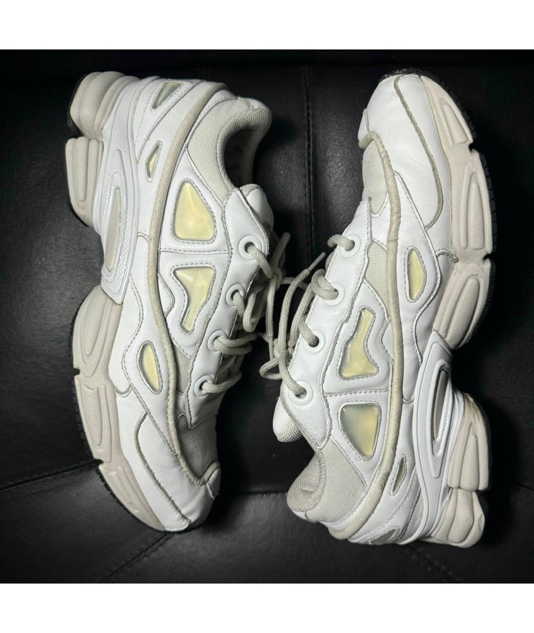 ADIDAS X RAF SIMONS Белые кожаные низкие кроссовки / кеды, фото 4