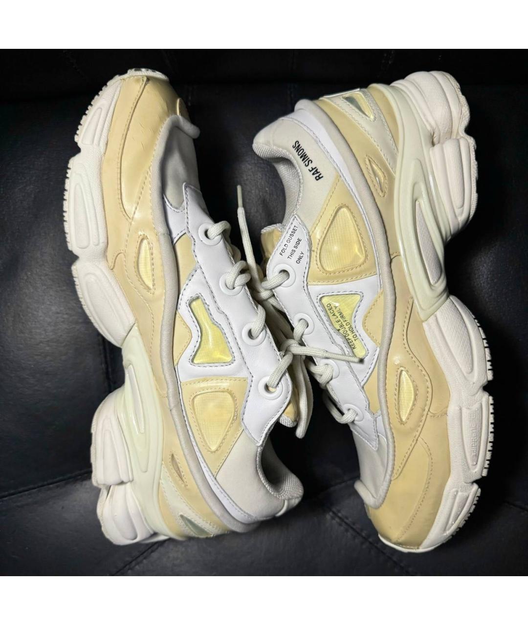 ADIDAS X RAF SIMONS Бежевые текстильные низкие кроссовки / кеды, фото 4