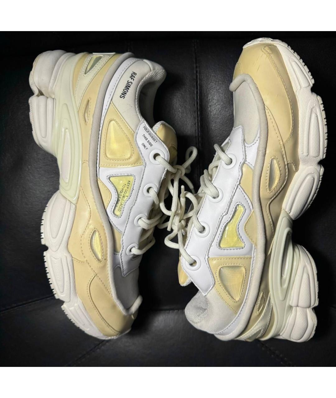 ADIDAS X RAF SIMONS Бежевые текстильные низкие кроссовки / кеды, фото 3