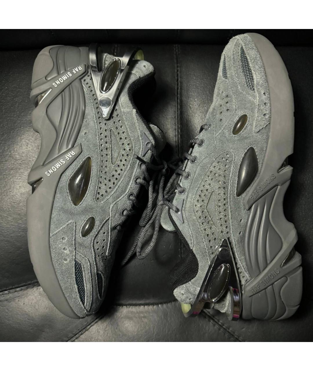 RAF SIMONS Серые замшевые низкие кроссовки / кеды, фото 4