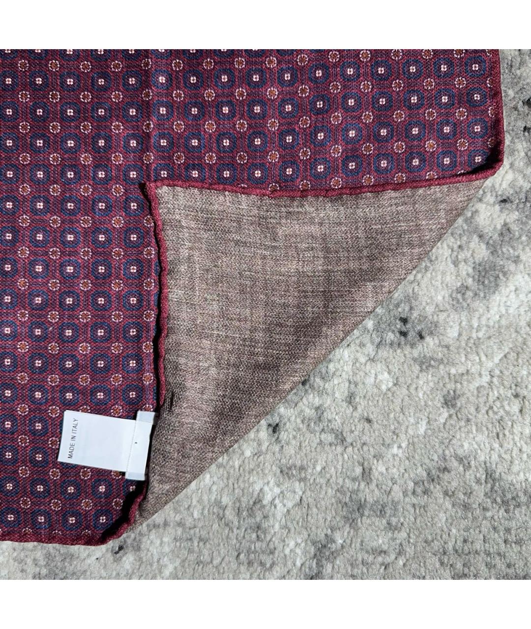 BRUNELLO CUCINELLI Бордовый шелковый платок, фото 4
