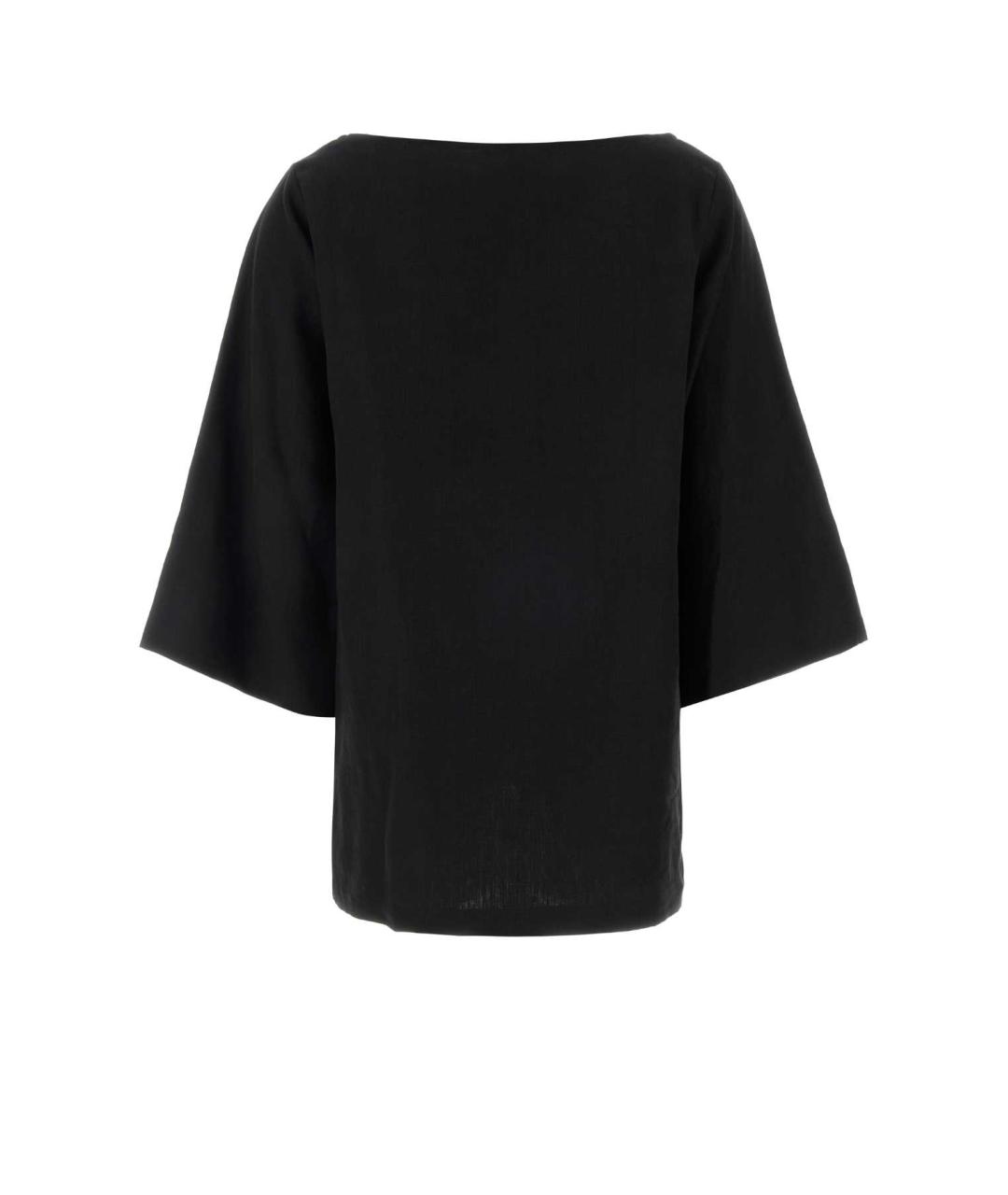 THE ROW Черная льняная футболка, фото 2