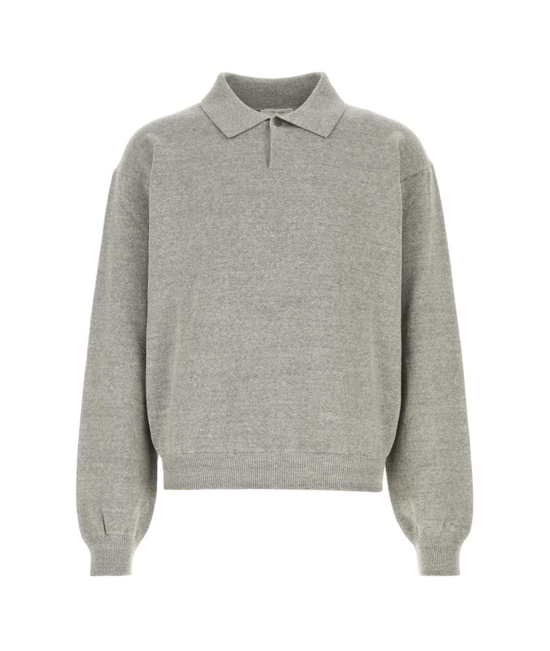 THE ROW Серое хлопковое поло с длинным рукавом, фото 1