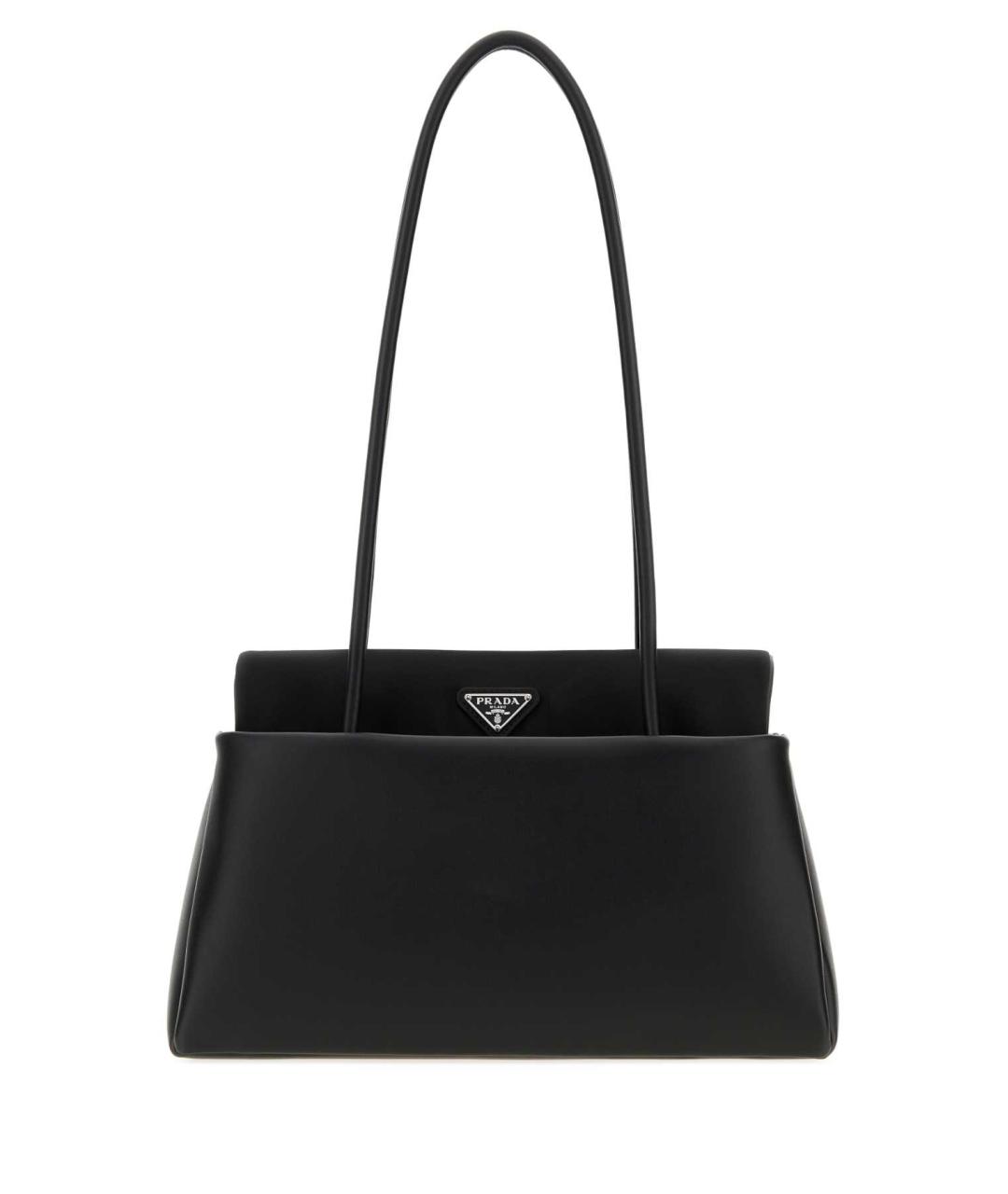 PRADA Черная кожаная сумка с короткими ручками, фото 1