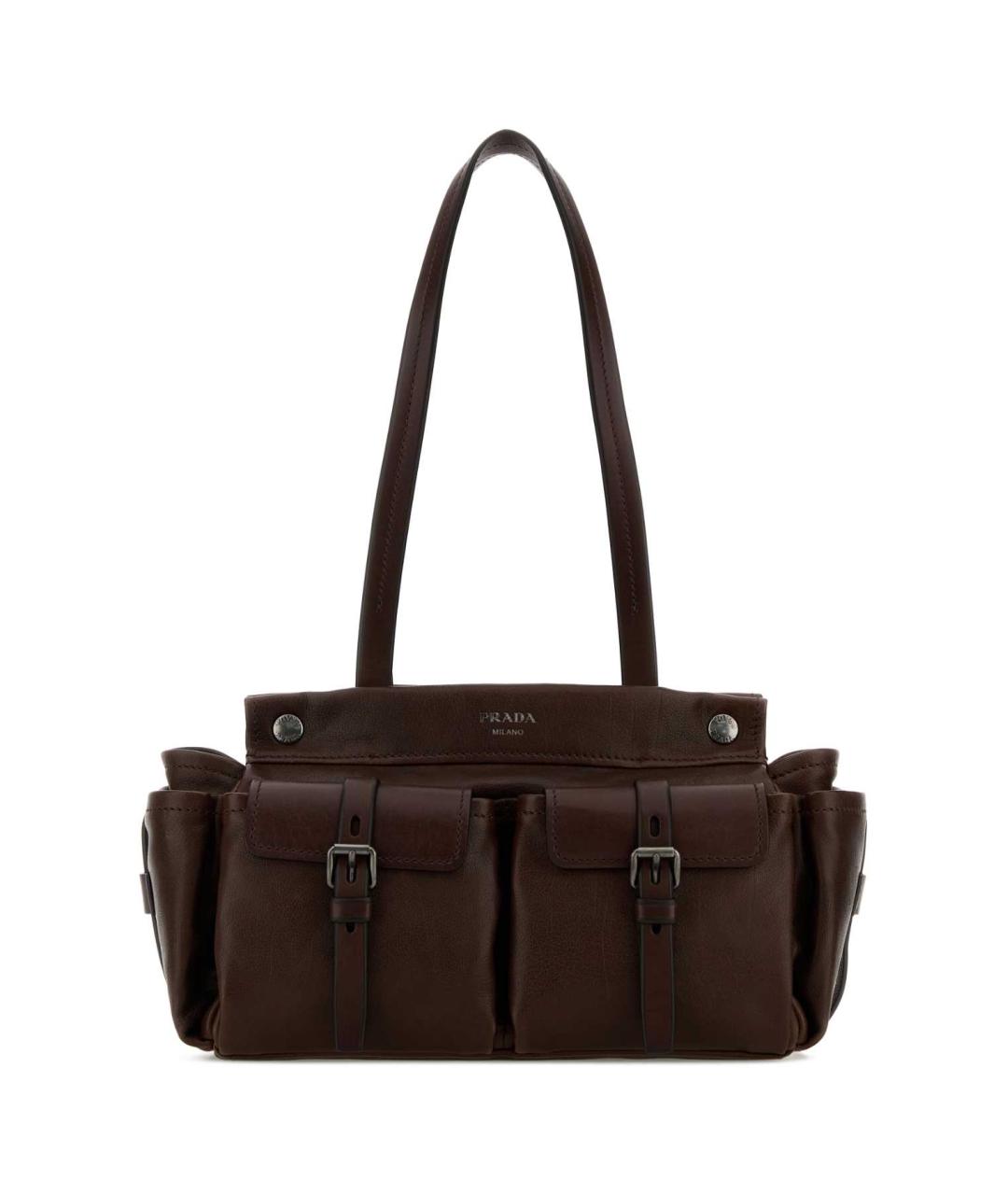 PRADA Коричневая кожаная сумка через плечо, фото 1