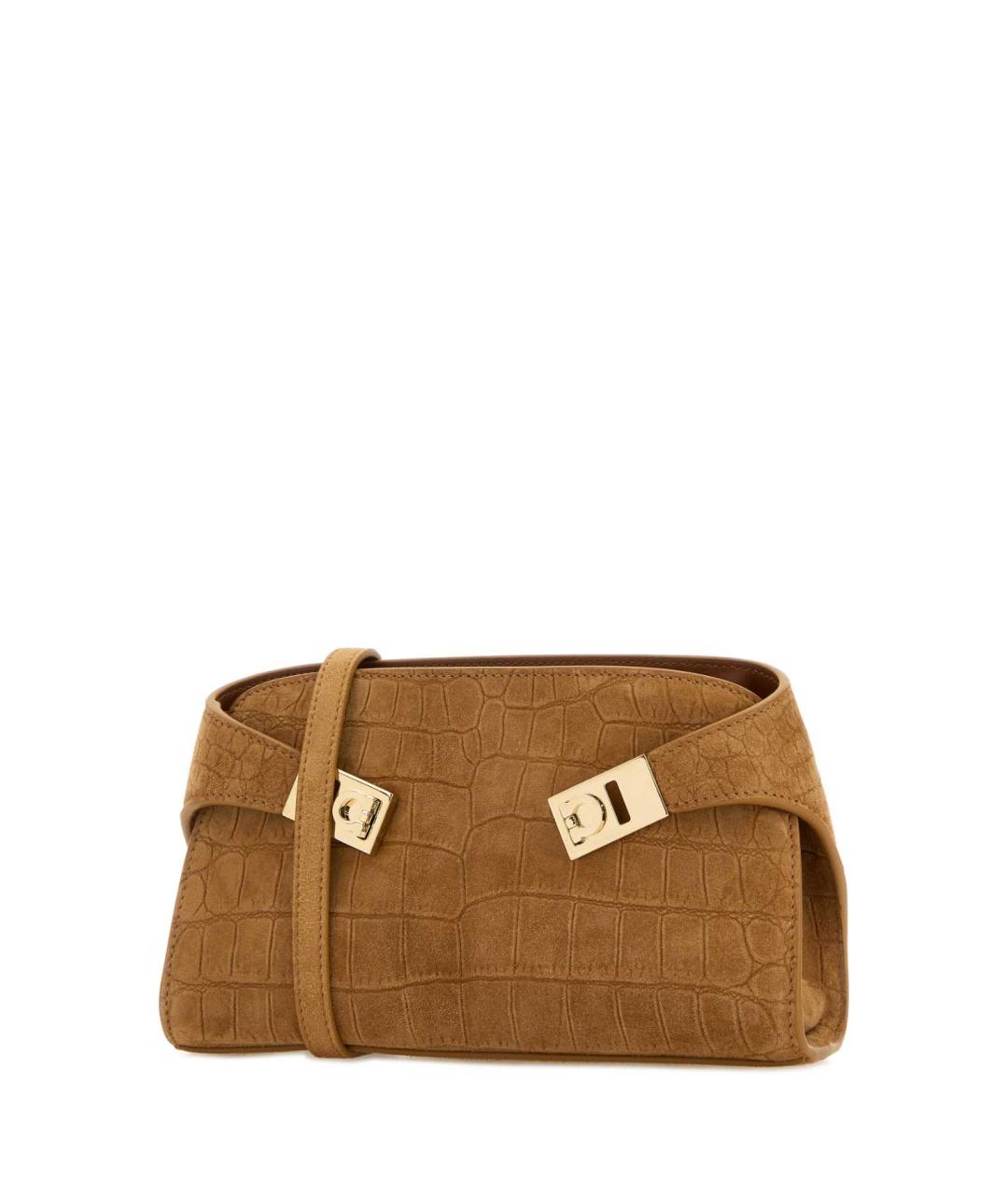 FERRAGAMO Бежевая кожаная сумка через плечо, фото 2