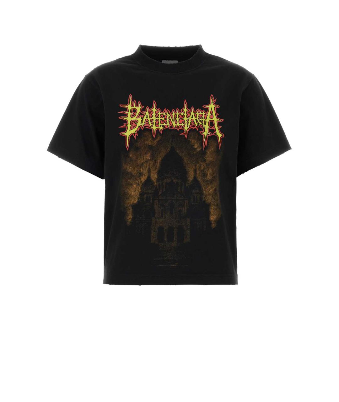 BALENCIAGA Черная хлопковая футболка, фото 1