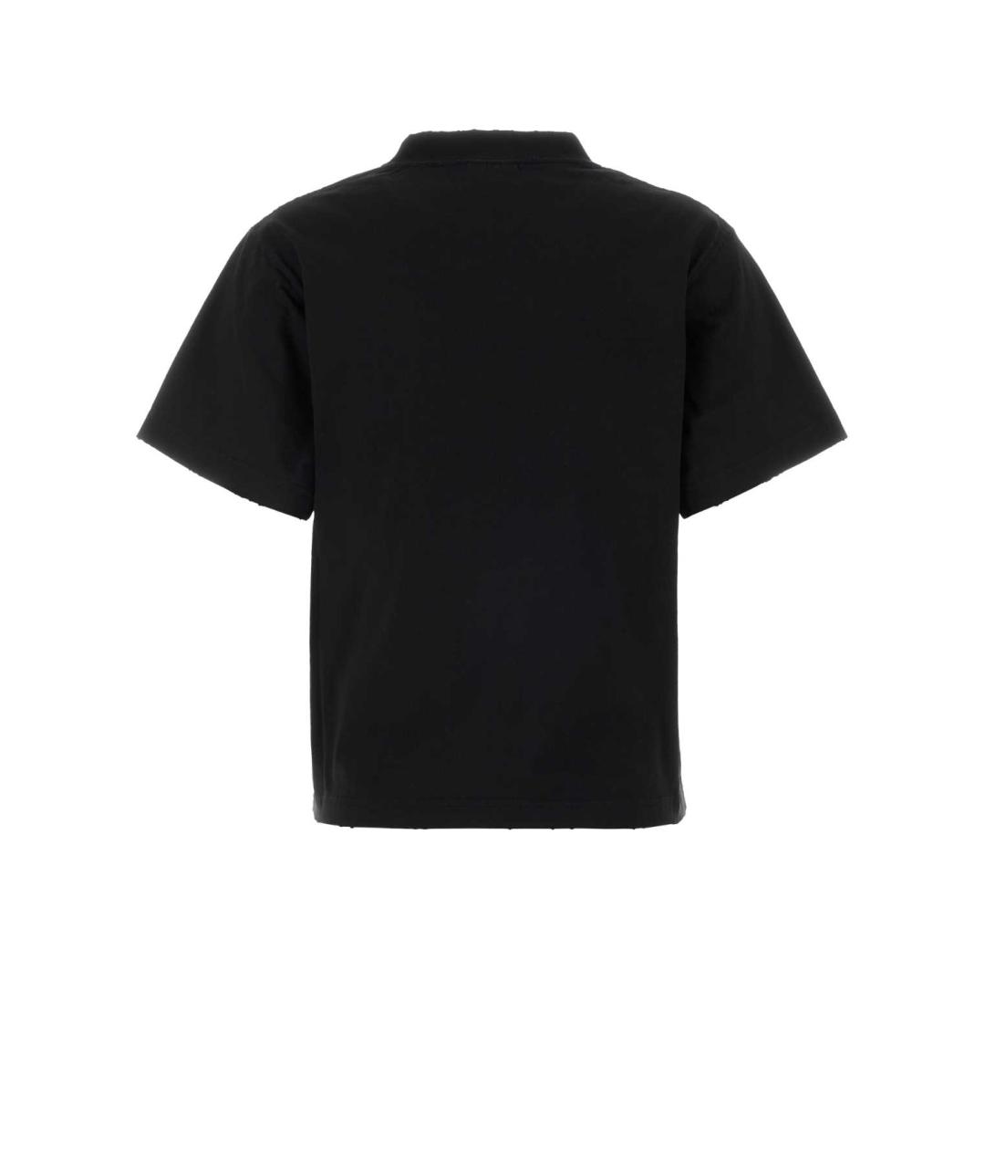 BALENCIAGA Черная хлопковая футболка, фото 2