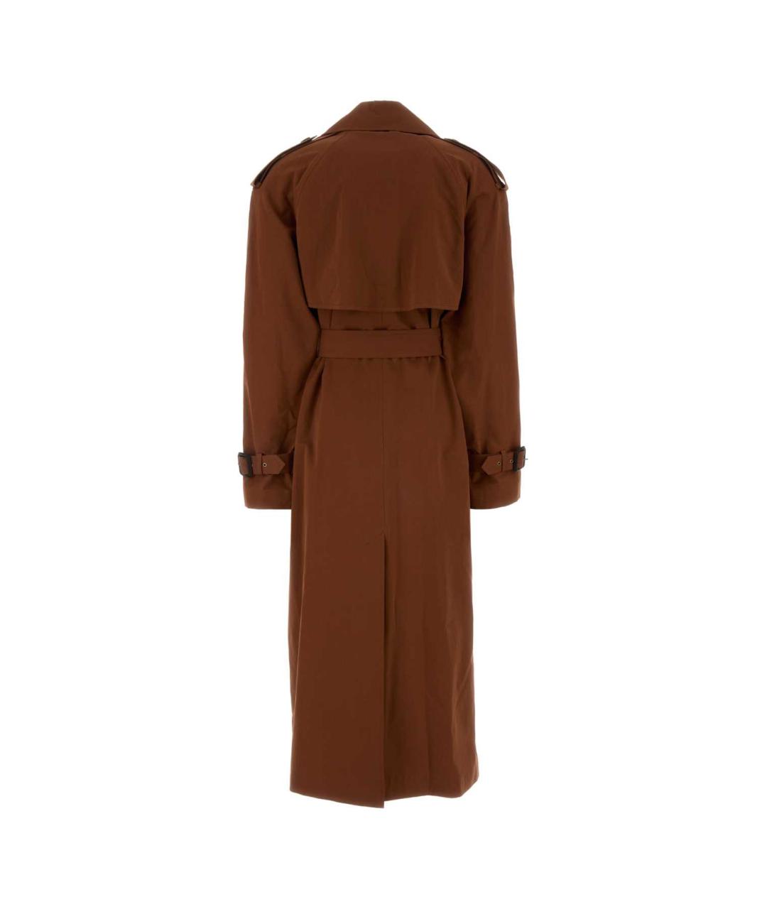 SAINT LAURENT Коричневое хлопковое пальто, фото 2