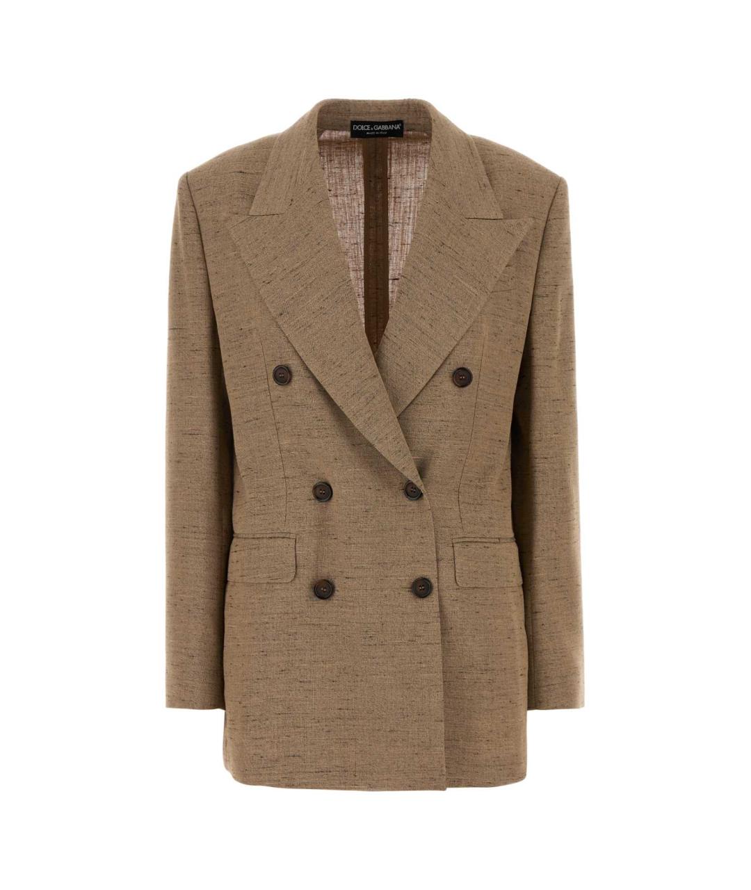 DOLCE&GABBANA Бежевый льняной жакет/пиджак, фото 1