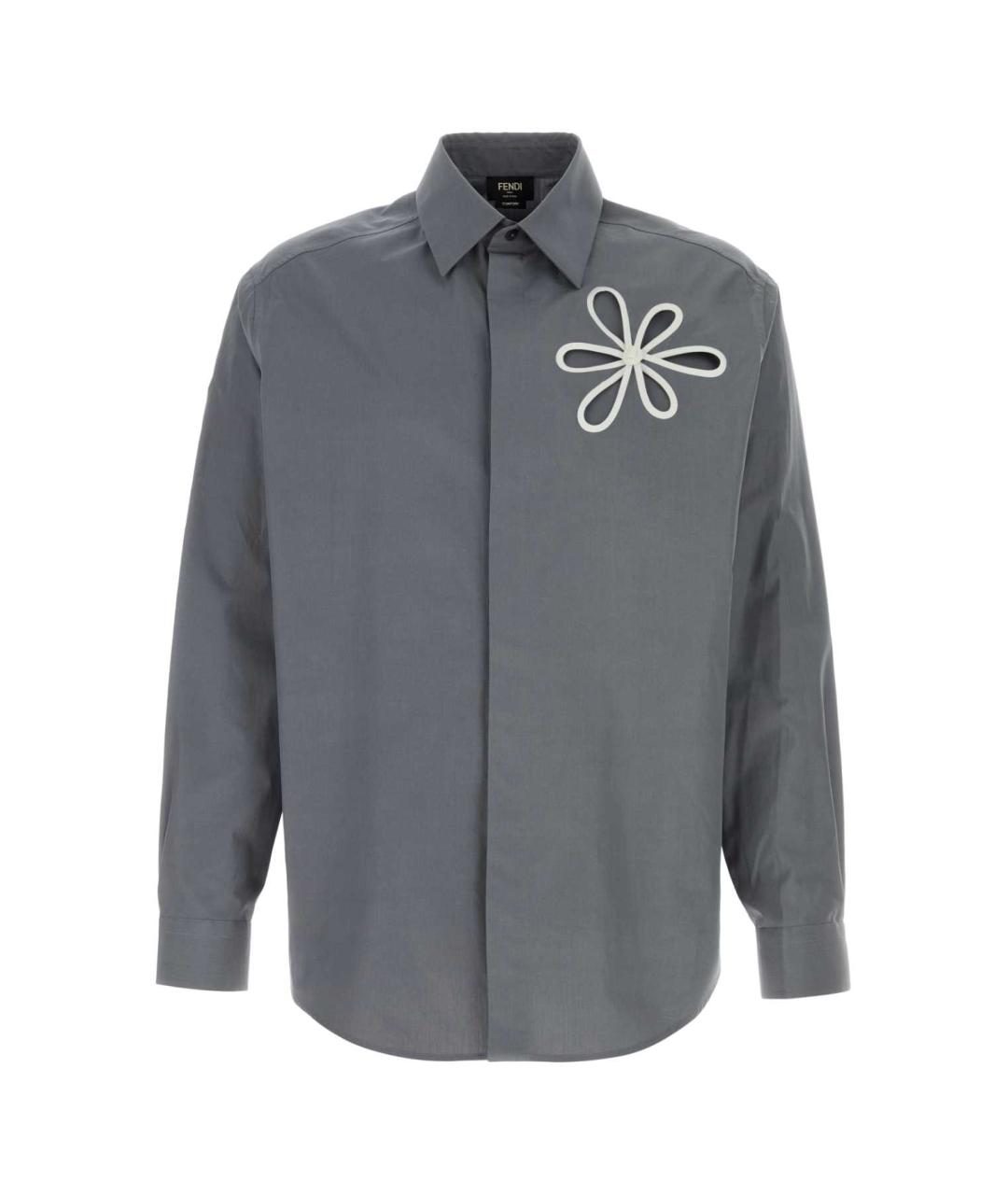 FENDI Серая хлопковая кэжуал рубашка, фото 1