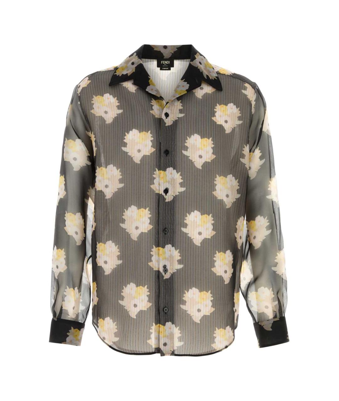 FENDI Мульти шелковая кэжуал рубашка, фото 1