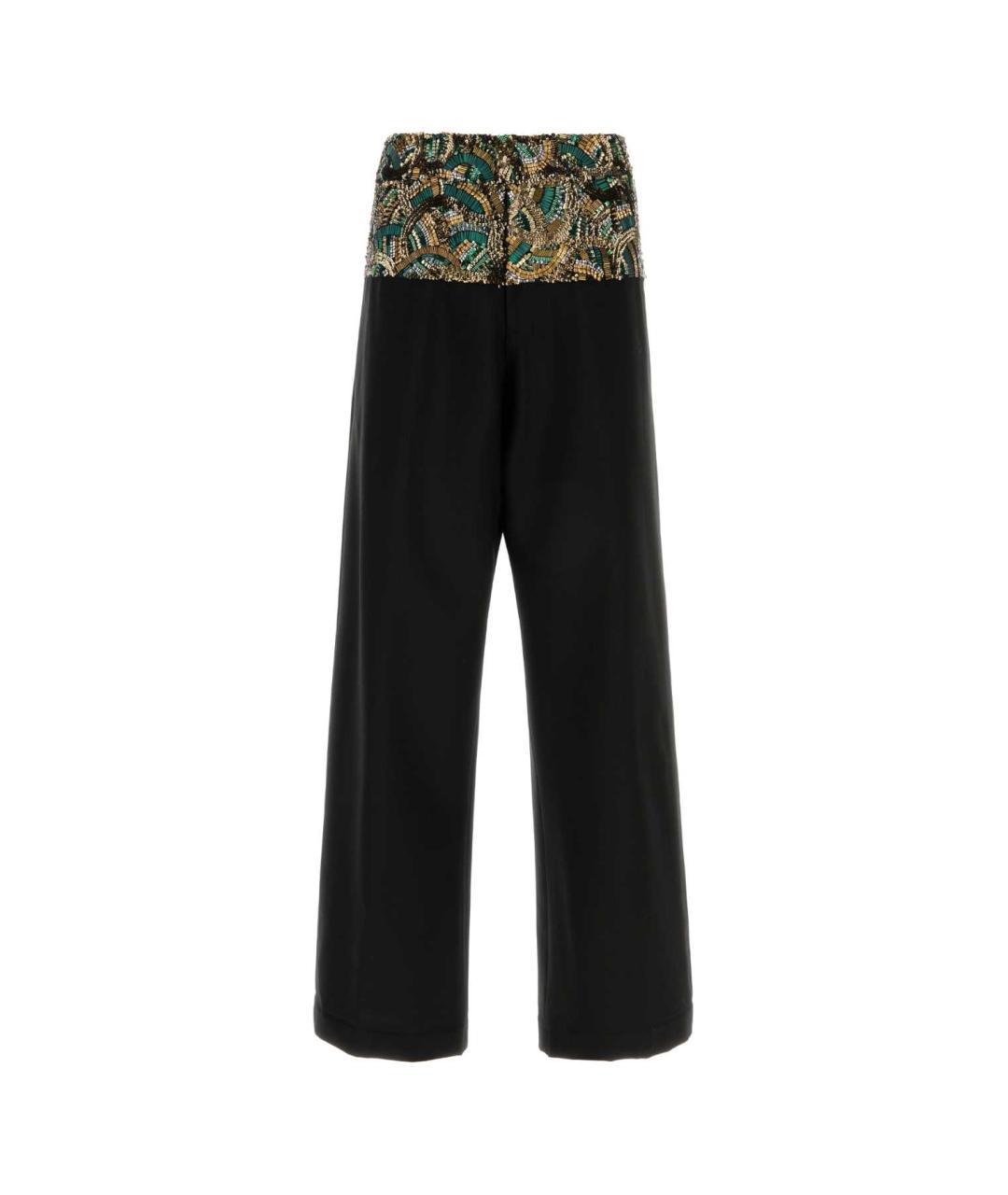 DRIES VAN NOTEN Черные шерстяные повседневные брюки, фото 1