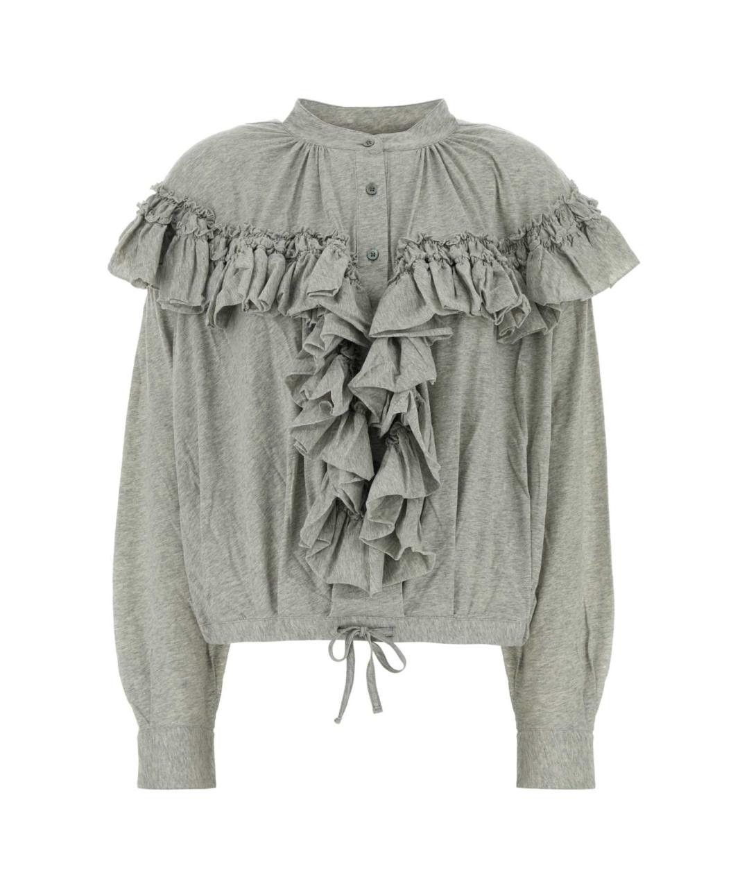 DRIES VAN NOTEN Серая хлопковая блузы, фото 1