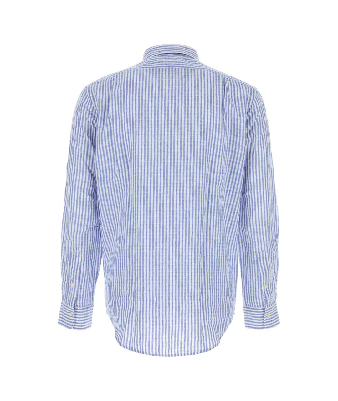 POLO RALPH LAUREN Голубая льняная кэжуал рубашка, фото 2