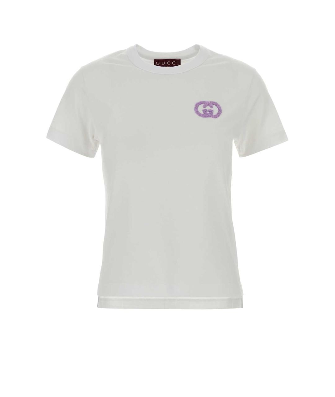 GUCCI Белая хлопковая футболка, фото 1