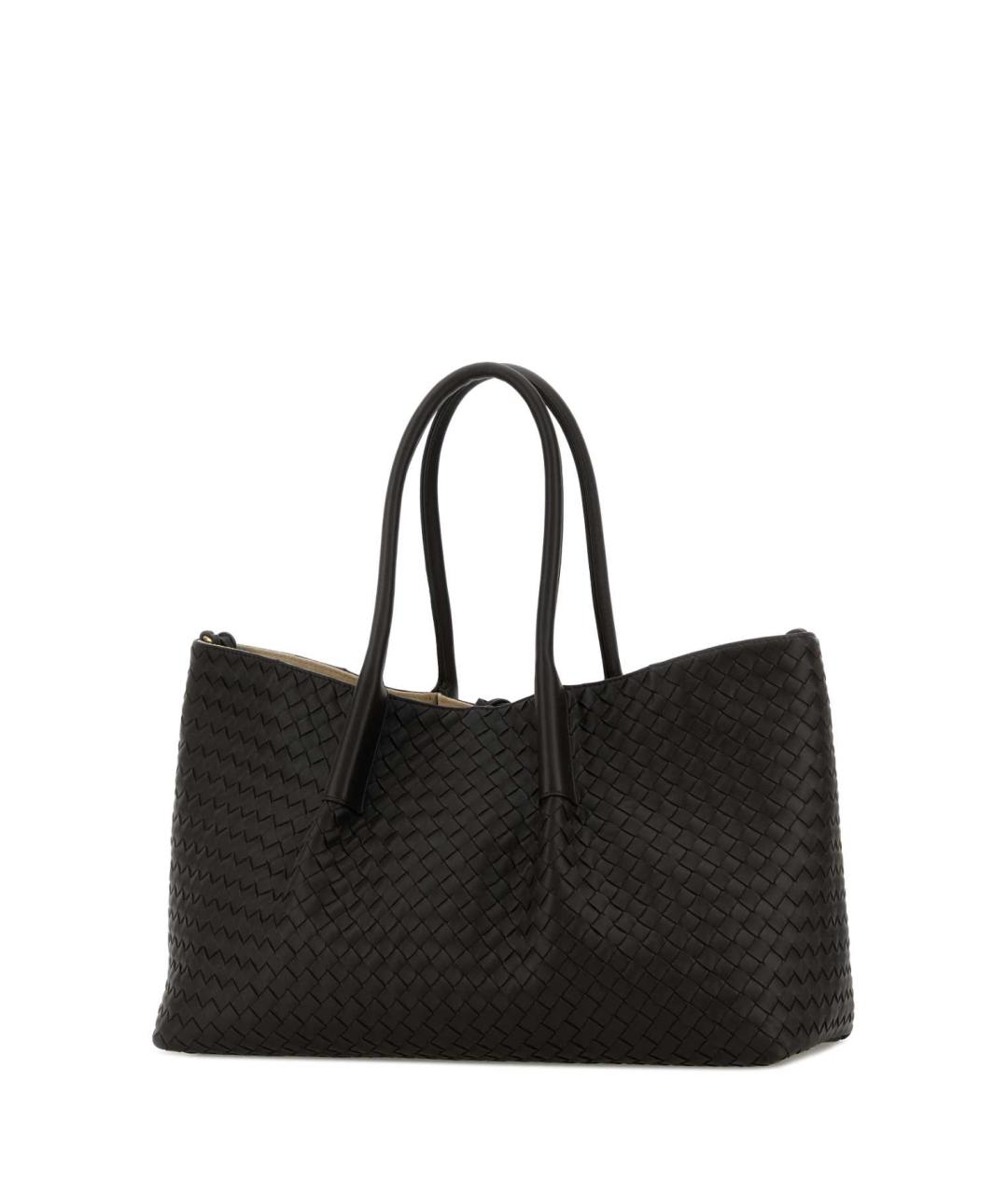 BOTTEGA VENETA Черная кожаная сумка тоут, фото 2