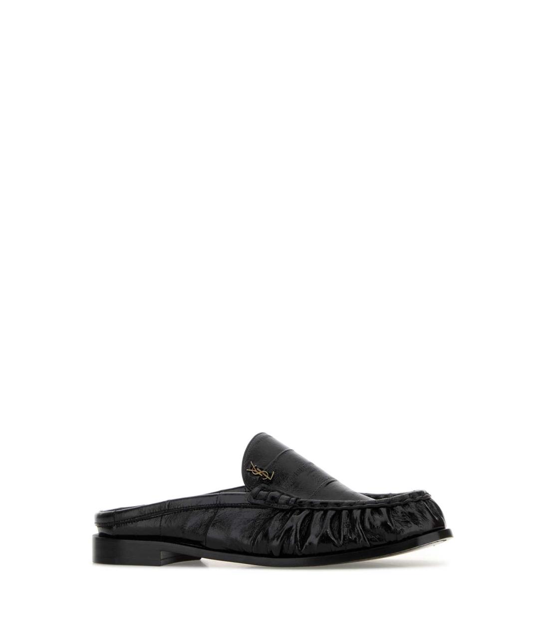 SAINT LAURENT Черные лоферы из лакированной кожи, фото 2