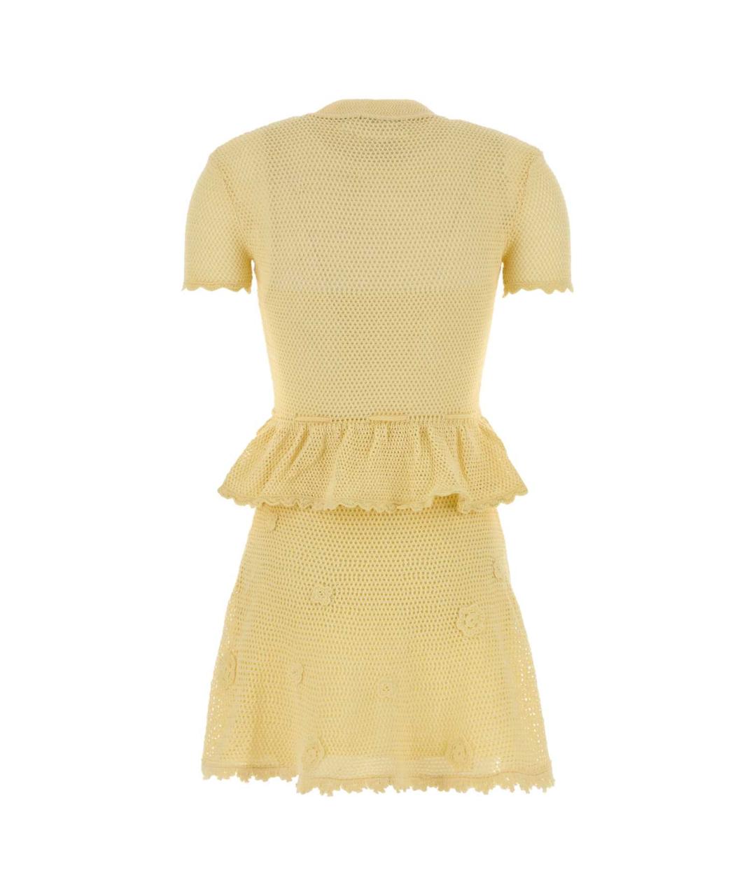 SELF-PORTRAIT Желтое хлопковое платье, фото 2