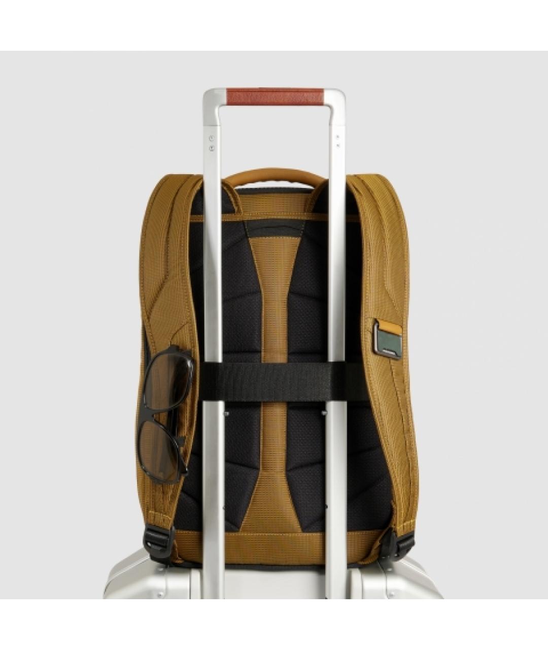 PIQUADRO Оранжевый тканевый рюкзак, фото 4