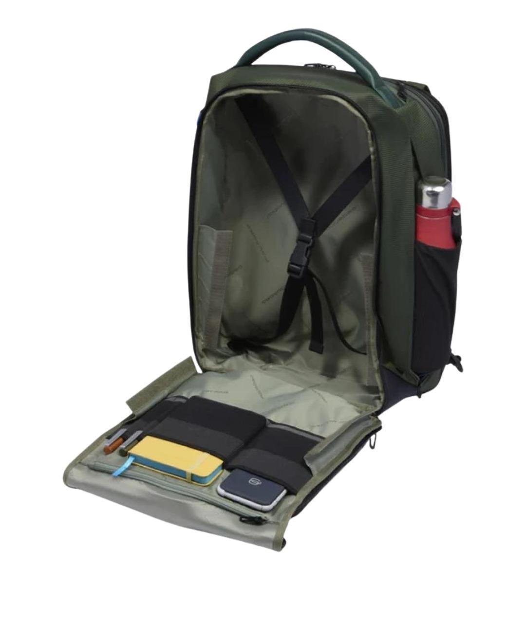 PIQUADRO Зеленый тканевый рюкзак, фото 3