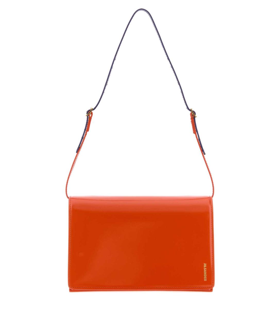 JIL SANDER Оранжевая кожаная сумка с короткими ручками, фото 1