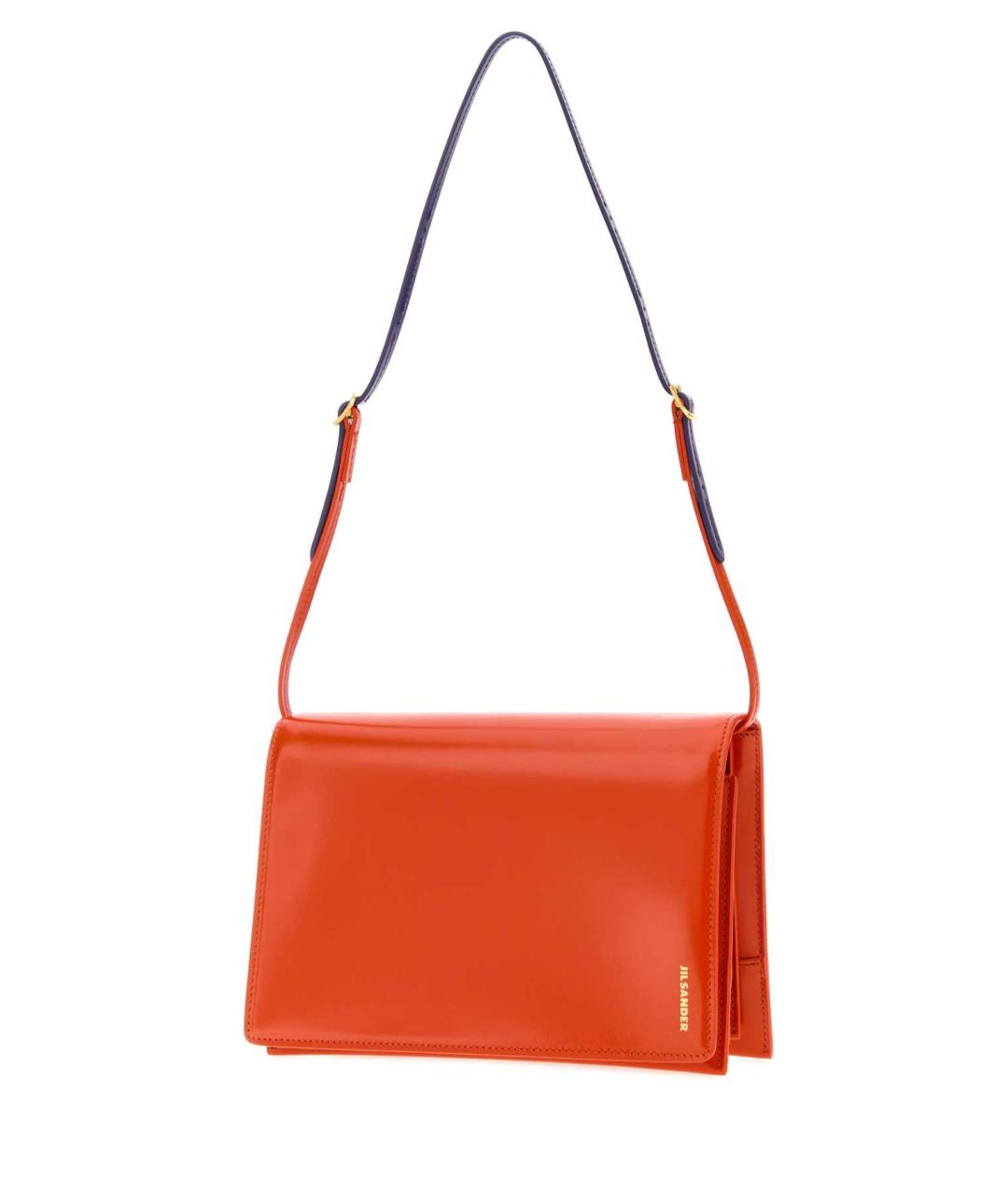 JIL SANDER Оранжевая кожаная сумка с короткими ручками, фото 2
