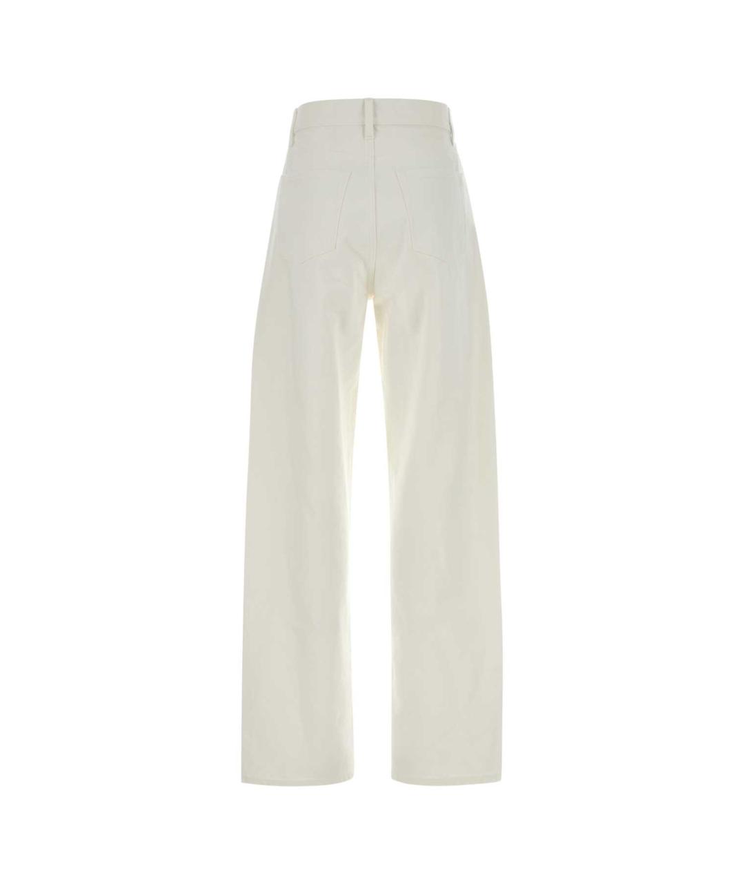 JIL SANDER Белые хлопковые прямые джинсы, фото 2