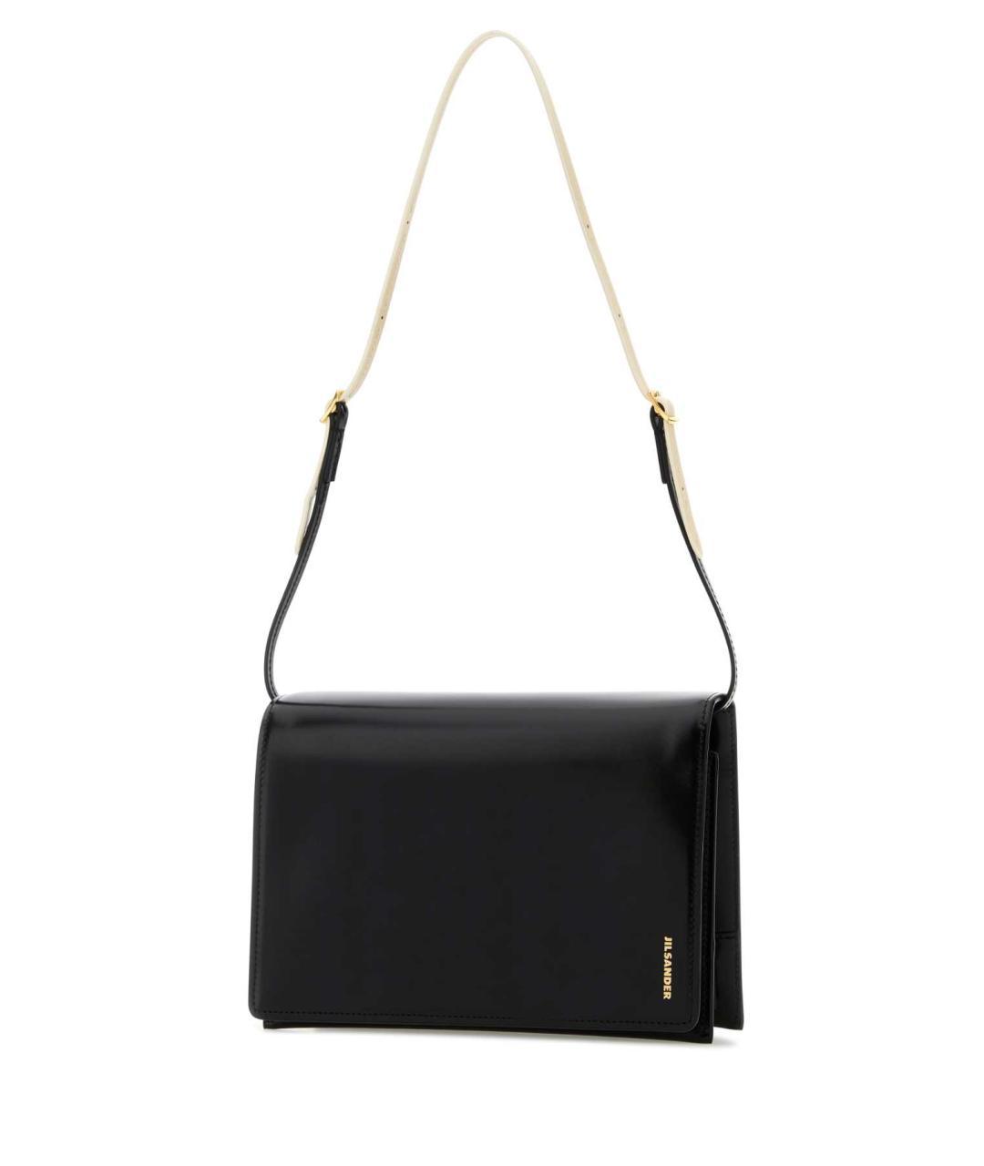 JIL SANDER Черная кожаная сумка через плечо, фото 2