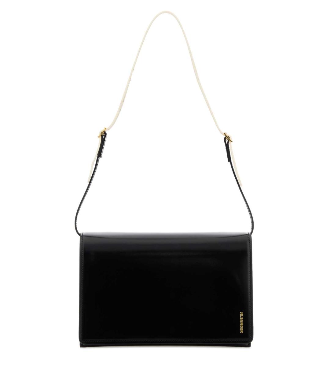 JIL SANDER Черная кожаная сумка через плечо, фото 1
