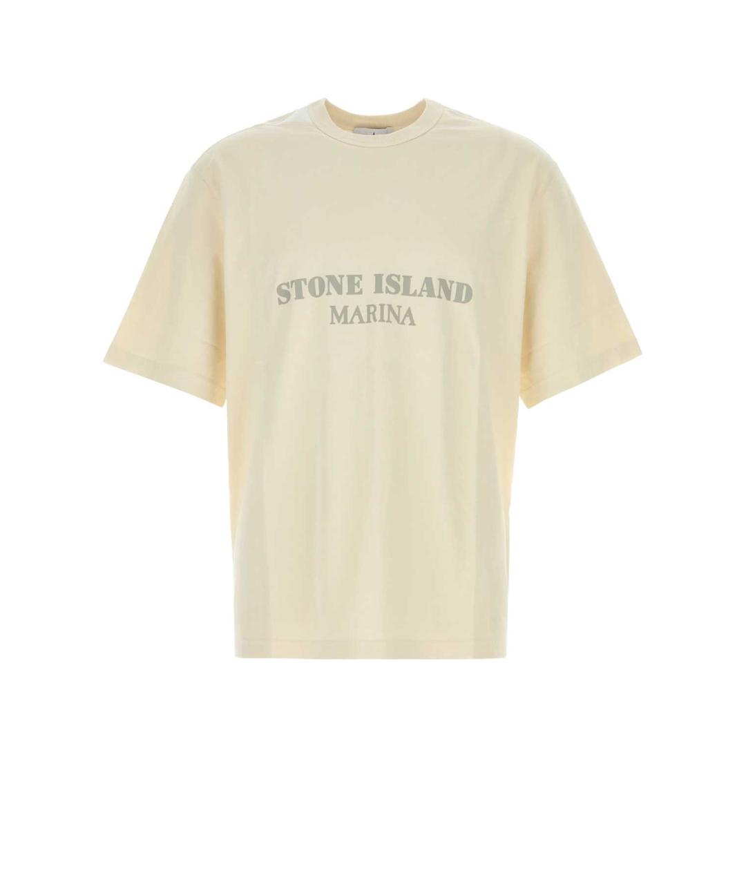 STONE ISLAND Желтая хлопковая футболка, фото 1