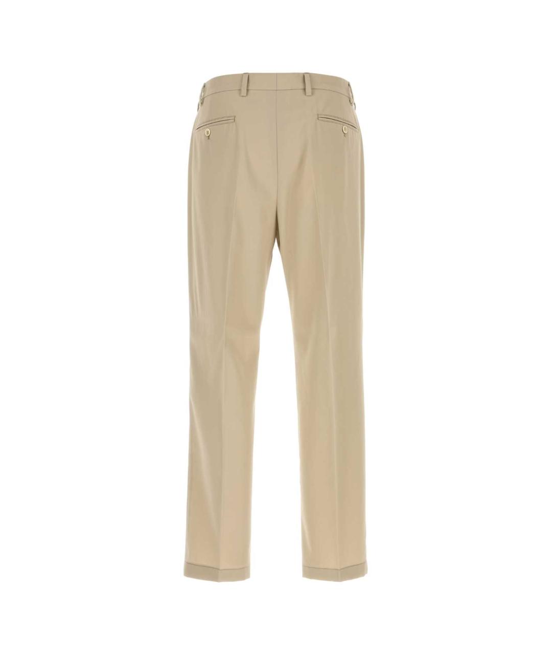 PRADA Бежевые хлопковые повседневные брюки, фото 2