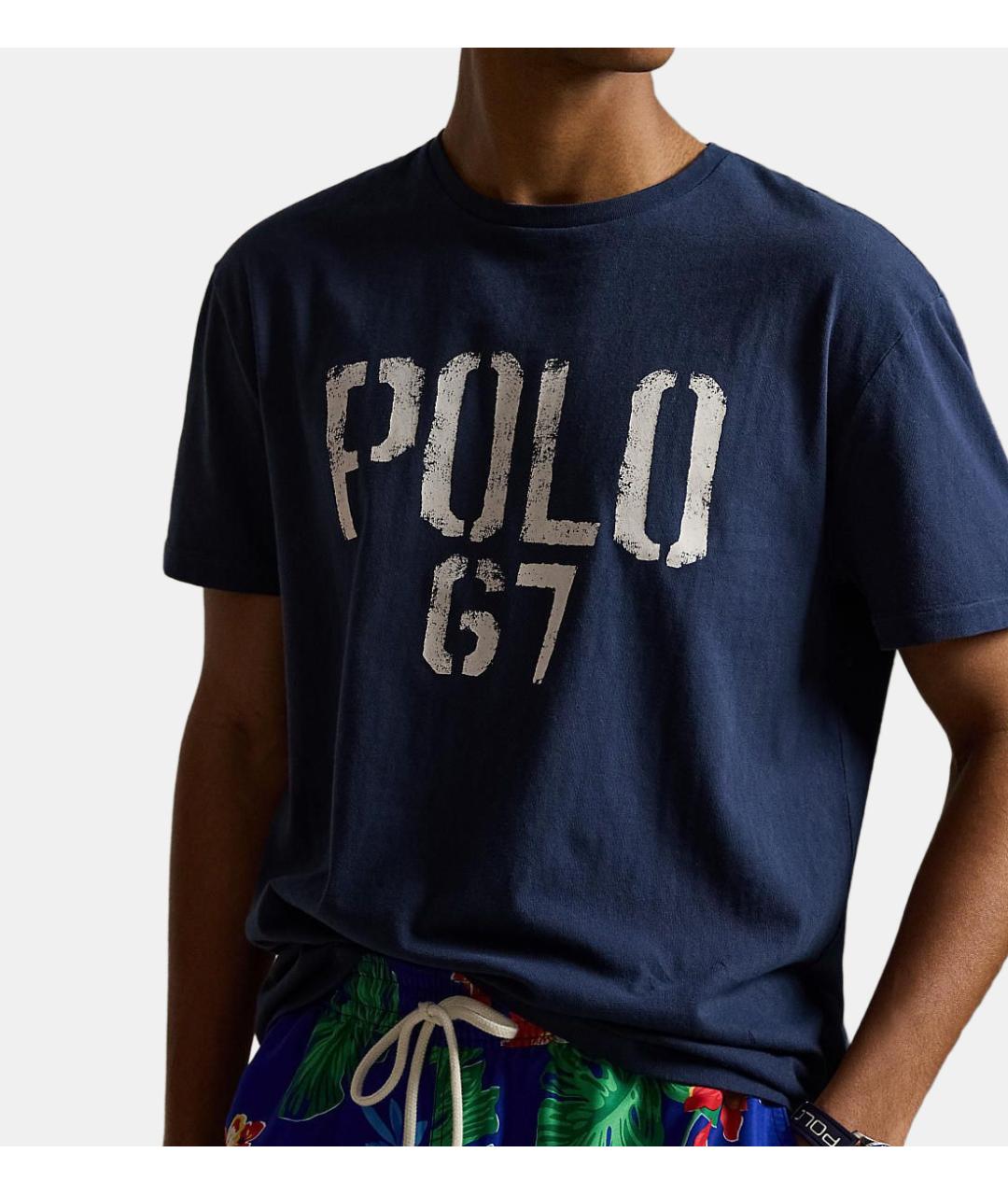 POLO RALPH LAUREN Синяя хлопковая футболка, фото 3