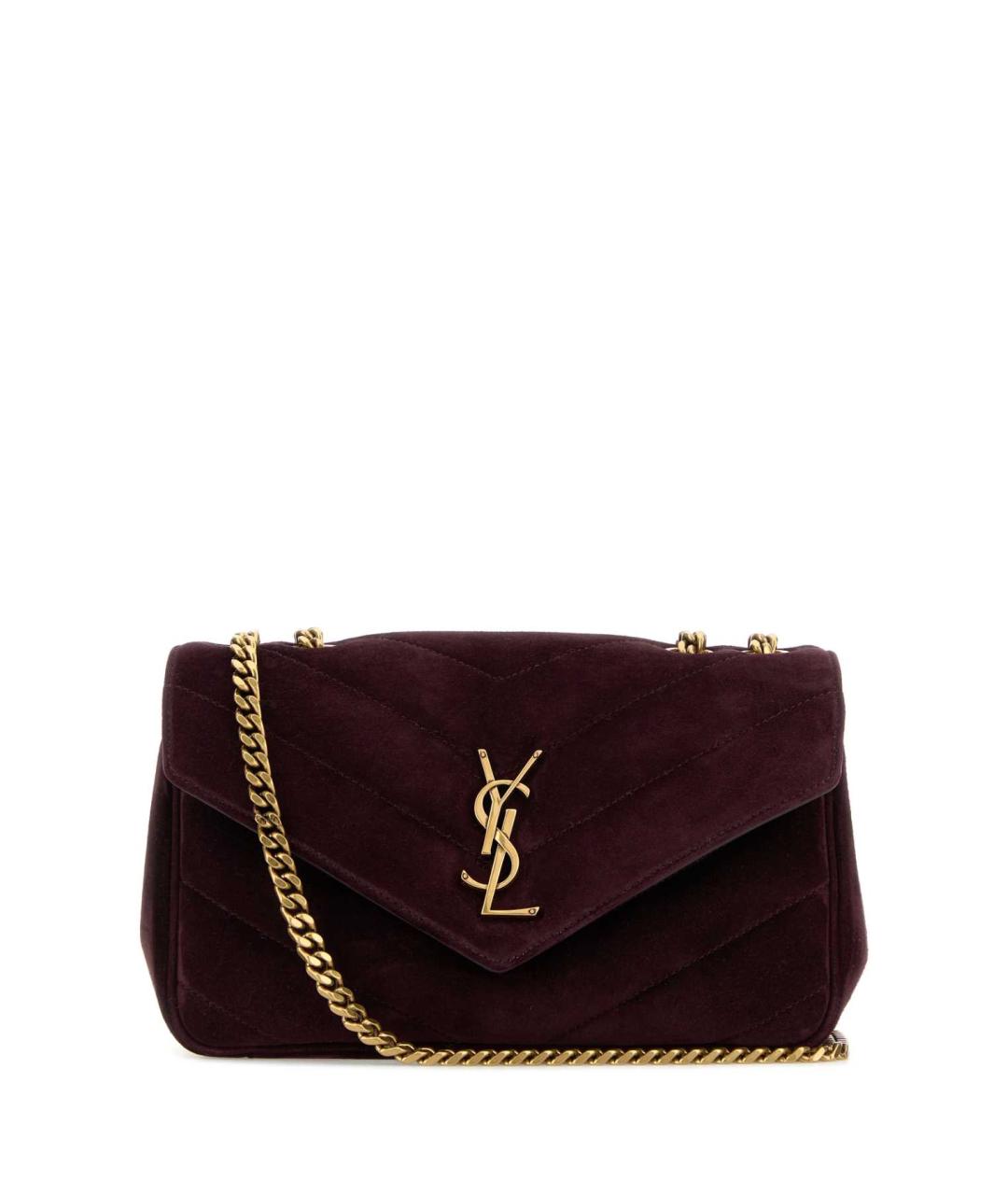 SAINT LAURENT Фиолетовая замшевая сумка через плечо, фото 1