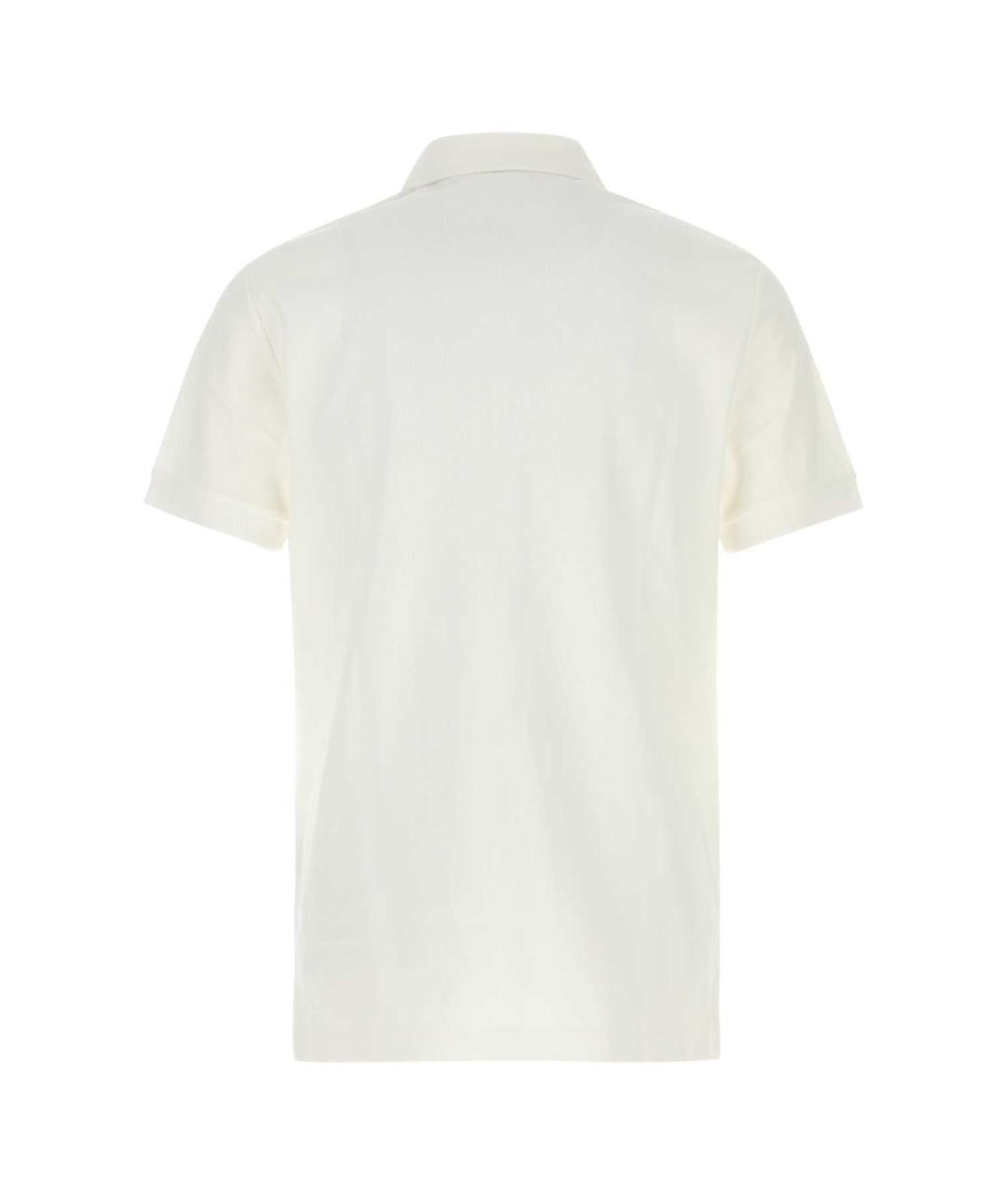 BURBERRY Белое хлопковое поло с коротким рукавом, фото 2