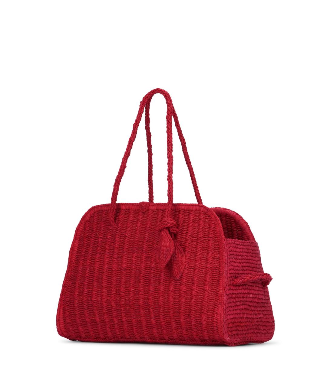 JACQUEMUS Красная кожаная сумка тоут, фото 2