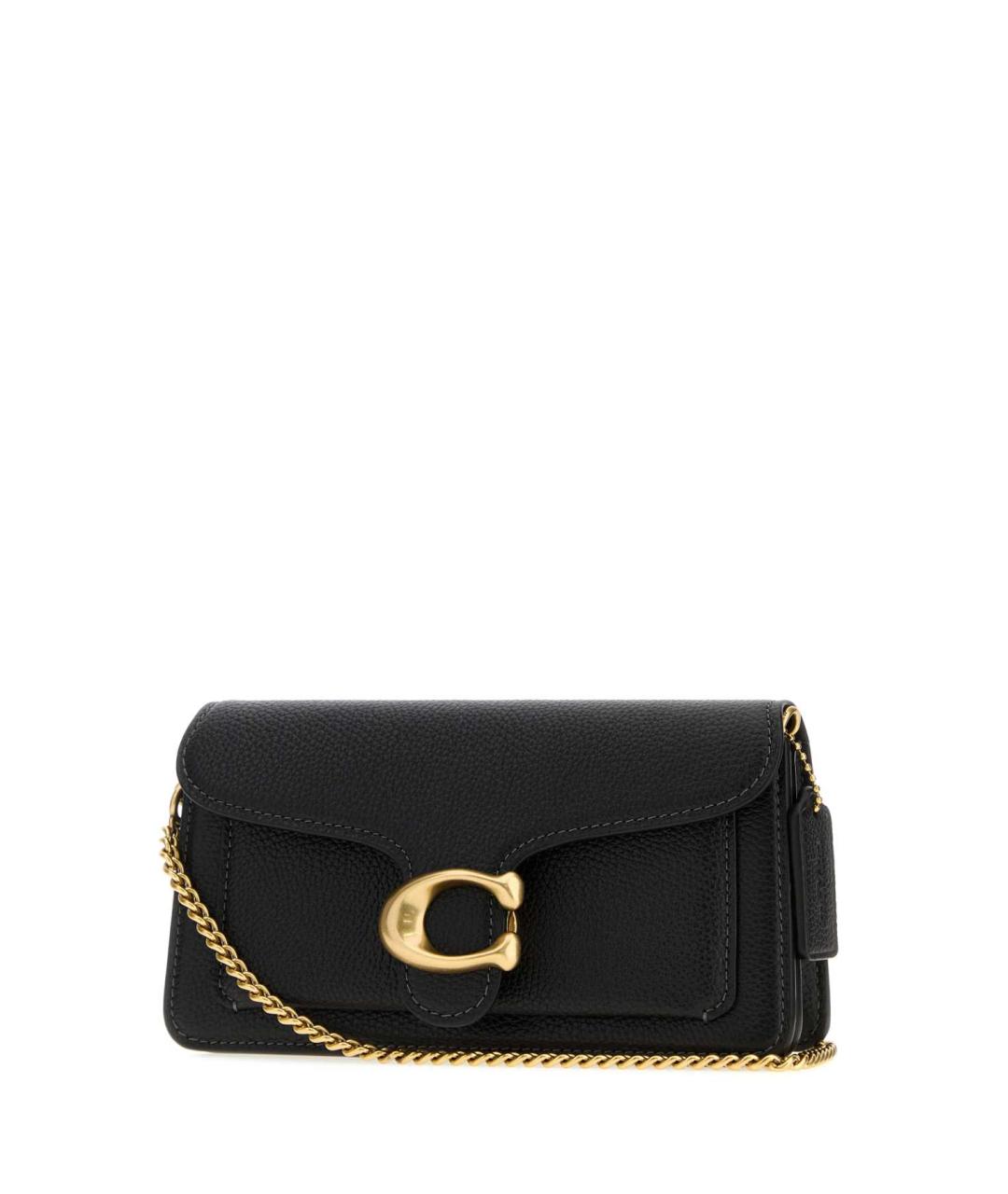 COACH Черная кожаная сумка через плечо, фото 2