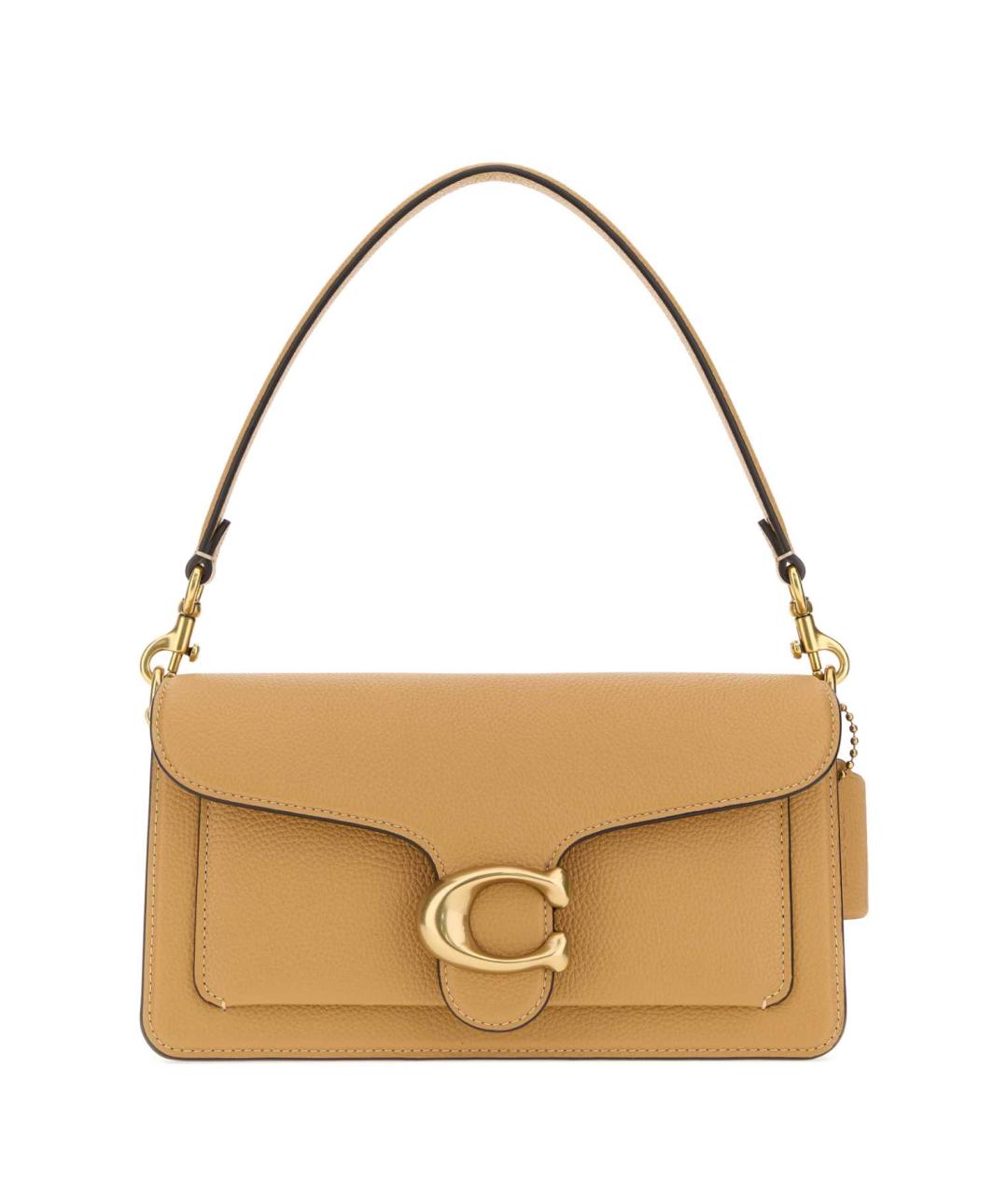 COACH Бежевая кожаная сумка через плечо, фото 1