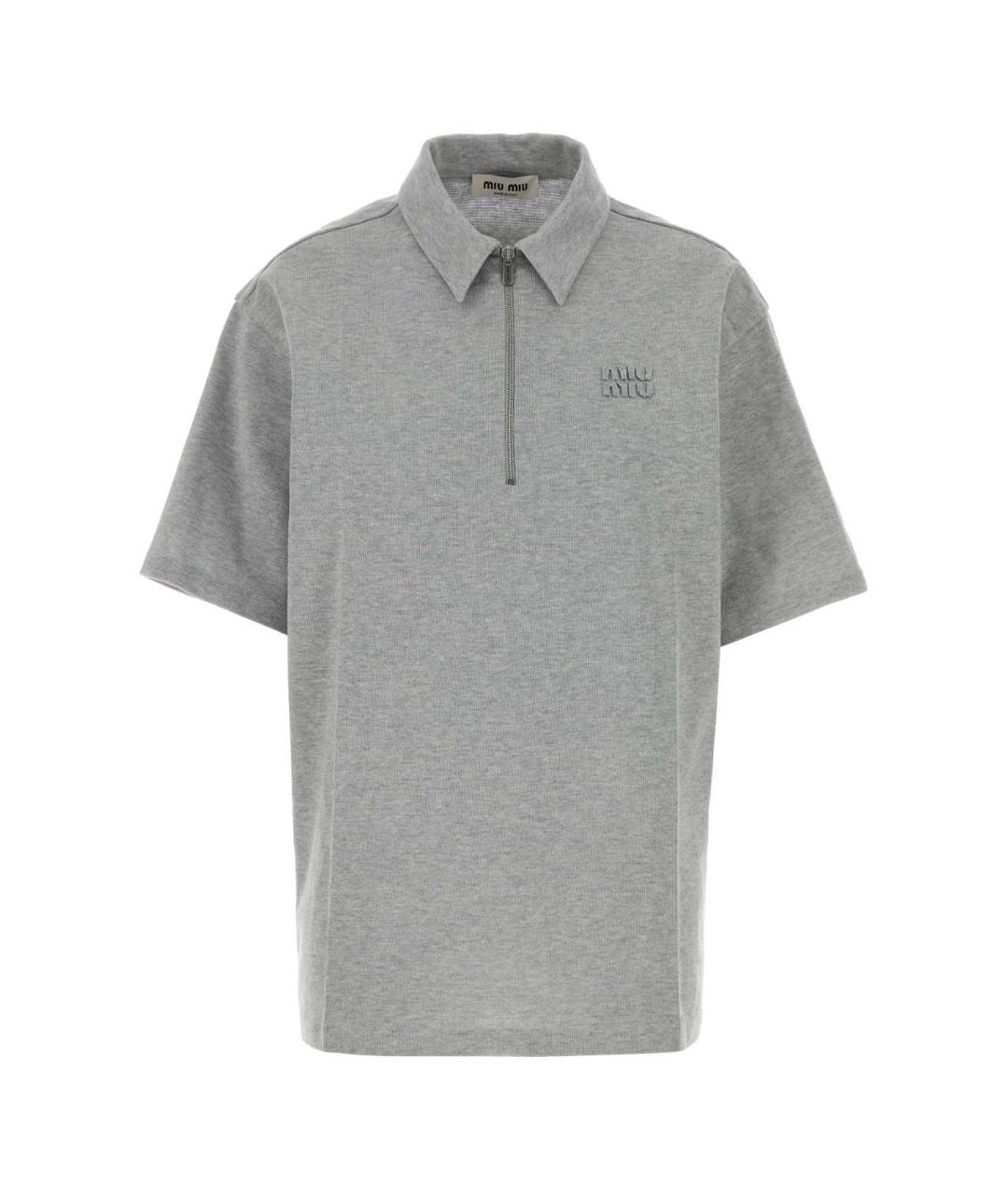 MIU MIU Серая хлопковая футболка, фото 1