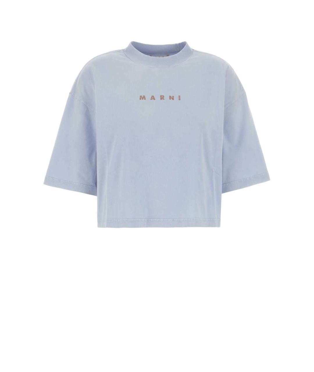MARNI Голубая хлопковая футболка, фото 1