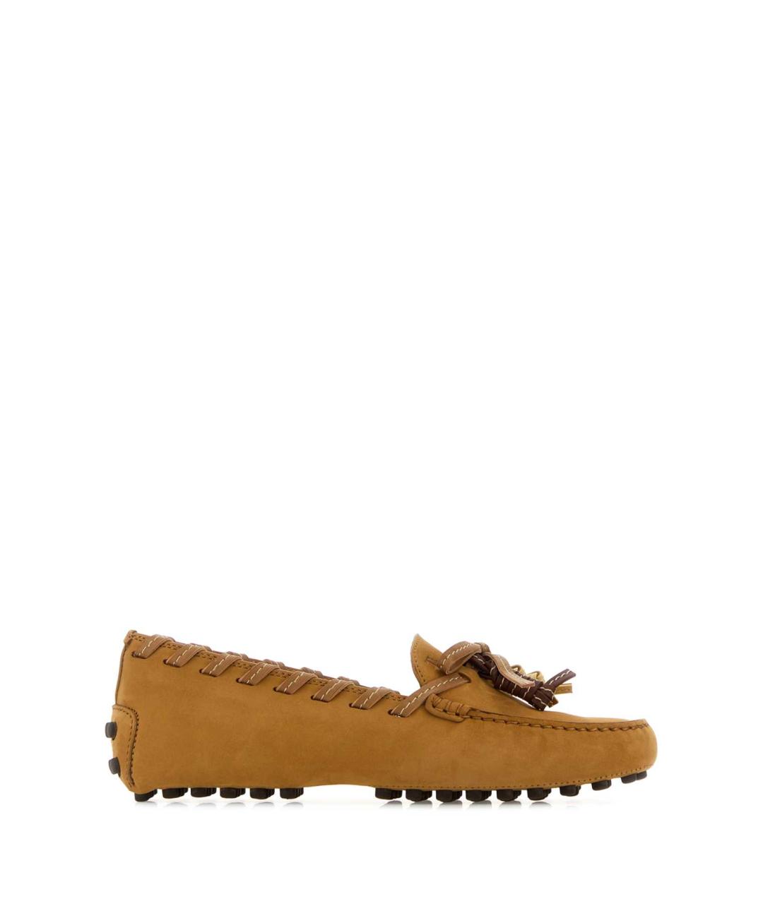 TOD'S Бежевые нубуковые лоферы, фото 2
