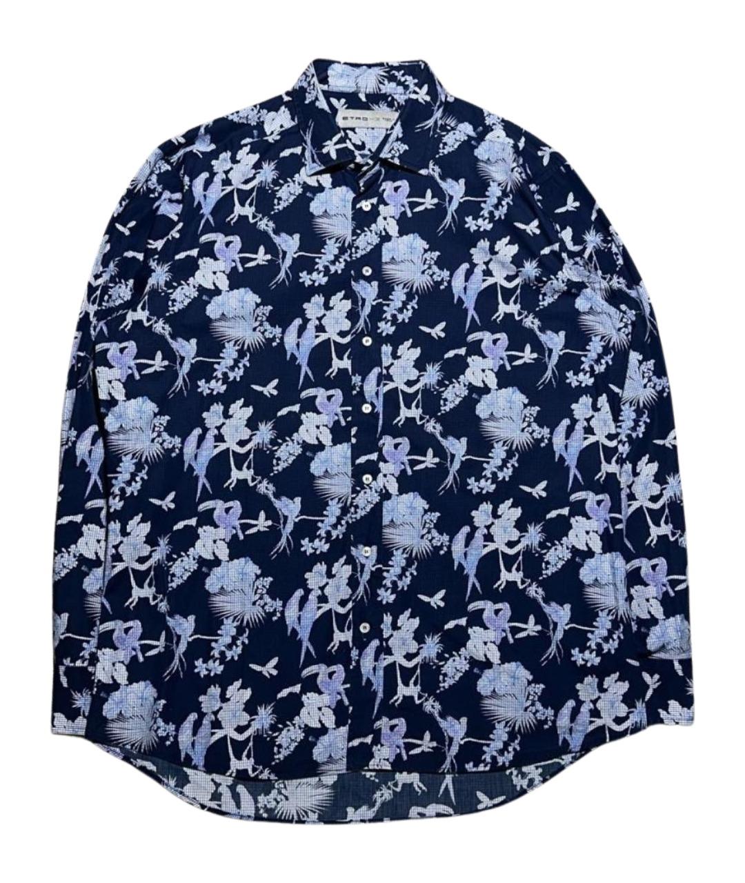 ETRO Темно-синяя хлопковая кэжуал рубашка, фото 1