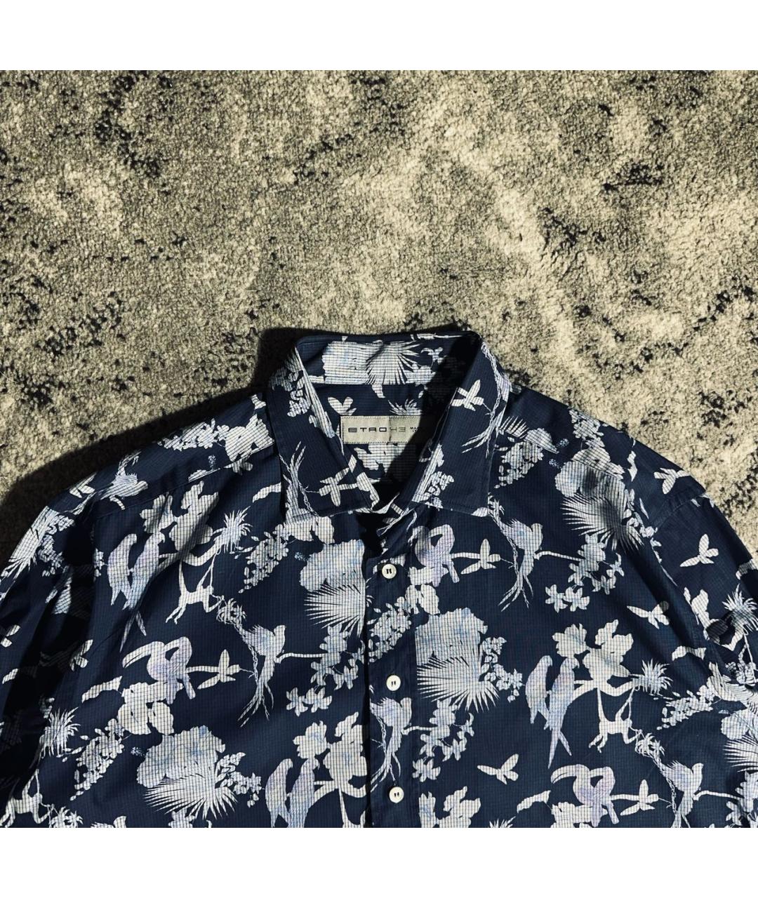ETRO Темно-синяя хлопковая кэжуал рубашка, фото 2