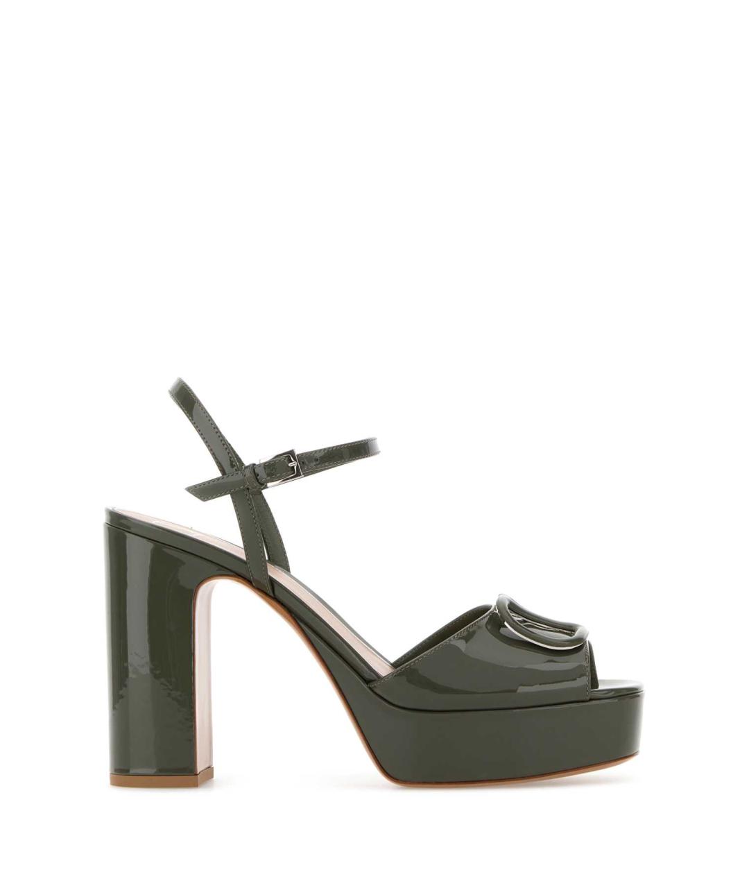 VALENTINO Зеленые босоножки из лакированной кожи, фото 1