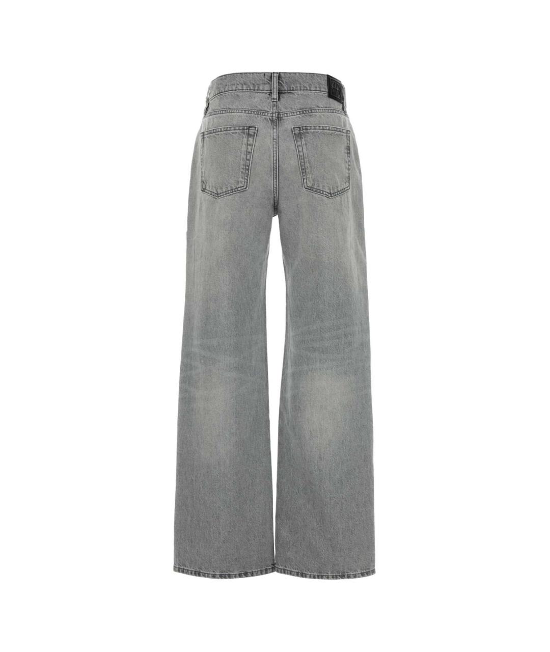 ANINE BING Серые хлопковые джинсы клеш, фото 2